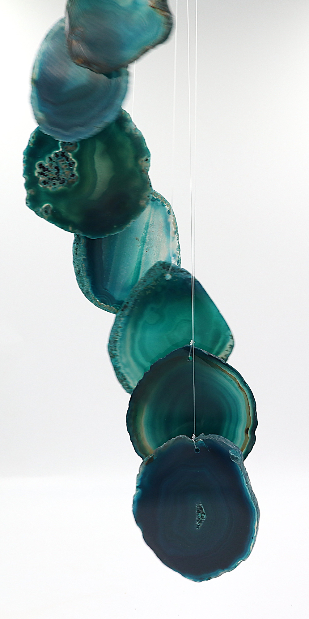 Agaat windgong Teal (blauw-groen)