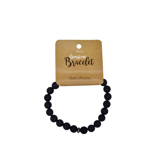 Kralenarmband Obsidiaan mat