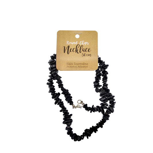 Splitcollier tourmalijn zwart